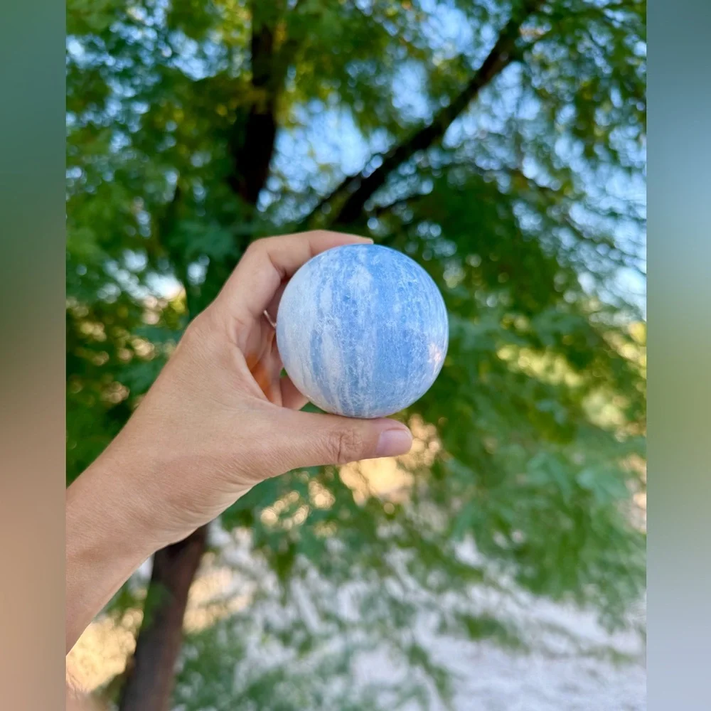 Blue Calcite Sphere - Picture 5 of 6